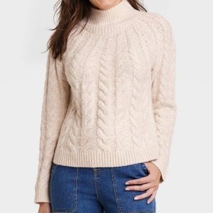 Women's Mock Turtleneck Pullover
Sweater - Knox Rose™ Cream XL. NWT